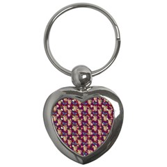 Angel Cherub Butterflies Magenta Key Chain (heart) by snowwhitegirl