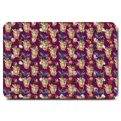 Angel Cherub Butterflies Magenta Large Doormat  by snowwhitegirl