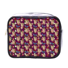 Angel Cherub Butterflies Magenta Mini Toiletries Bag (one Side) by snowwhitegirl