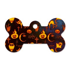 Funny Halloween Design Dog Tag Bone (one Side) by FantasyWorld7