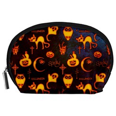 Funny Halloween Design Accessory Pouch (large) by FantasyWorld7