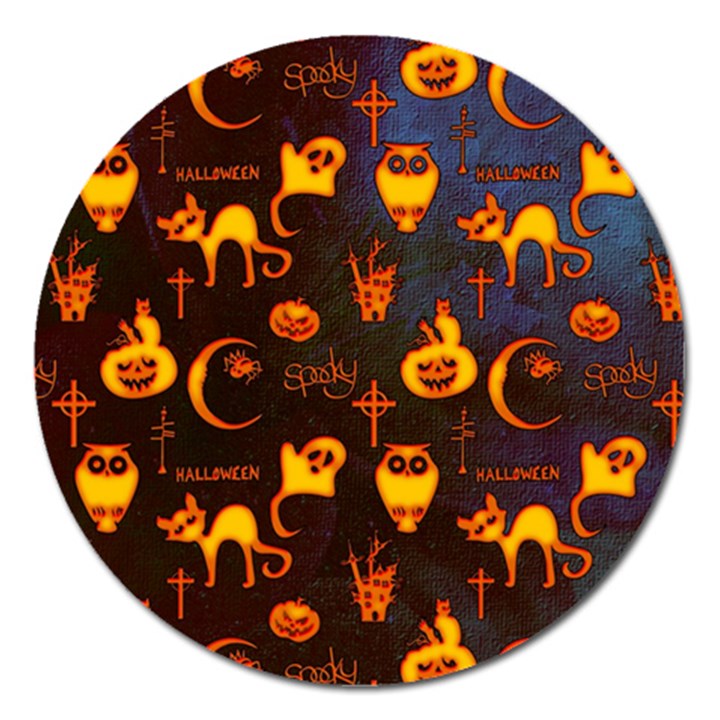 Funny Halloween Design Magnet 5  (Round)