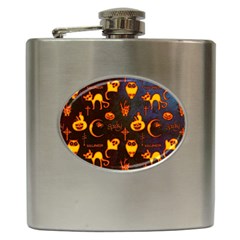 Funny Halloween Design Hip Flask (6 Oz) by FantasyWorld7