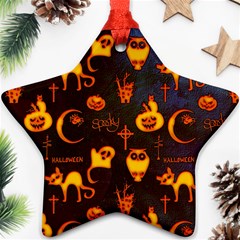 Funny Halloween Design Star Ornament (two Sides) by FantasyWorld7