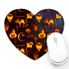 Funny Halloween Design Heart Mousepads by FantasyWorld7