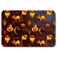 Funny Halloween Design Large Doormat  by FantasyWorld7