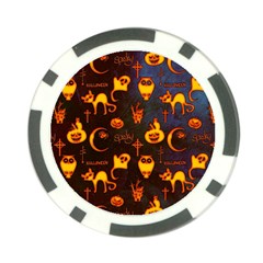 Funny Halloween Design Poker Chip Card Guard by FantasyWorld7