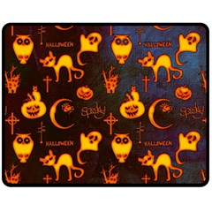 Funny Halloween Design Fleece Blanket (medium)  by FantasyWorld7