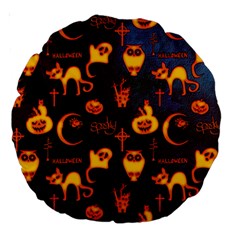 Funny Halloween Design Large 18  Premium Round Cushions by FantasyWorld7