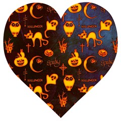 Funny Halloween Design Wooden Puzzle Heart by FantasyWorld7