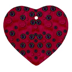 The Dark Moon Fell In Love With The Blood Moon Decorative Ornament (heart) by pepitasart