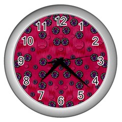 The Dark Moon Fell In Love With The Blood Moon Decorative Wall Clock (silver) by pepitasart