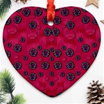 The Dark Moon Fell In Love With The Blood Moon Decorative Heart Ornament (Two Sides) Front