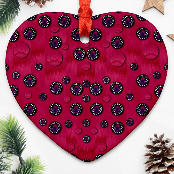 The Dark Moon Fell In Love With The Blood Moon Decorative Heart Ornament (Two Sides)