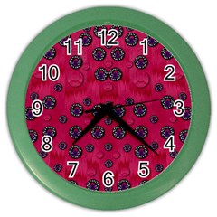 The Dark Moon Fell In Love With The Blood Moon Decorative Color Wall Clock by pepitasart