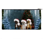 Christmas, Cute Dogs With Christmas Hat Pencil Cases Back