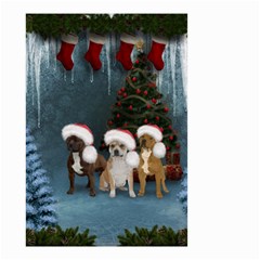 Christmas, Cute Dogs With Christmas Hat Small Garden Flag (Two Sides)