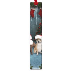 Christmas, Cute Dogs With Christmas Hat Large Book Marks by FantasyWorld7