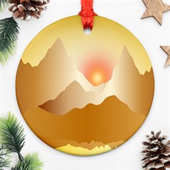 Twilight Mountain Landscape Sky Ornament (round) by Vaneshart