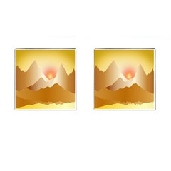 Twilight Mountain Landscape Sky Cufflinks (square) by Vaneshart