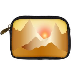 Twilight Mountain Landscape Sky Digital Camera Leather Case by Vaneshart