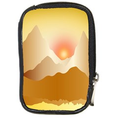 Twilight Mountain Landscape Sky Compact Camera Leather Case by Vaneshart