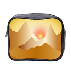 Twilight Mountain Landscape Sky Mini Toiletries Bag (two Sides) by Vaneshart