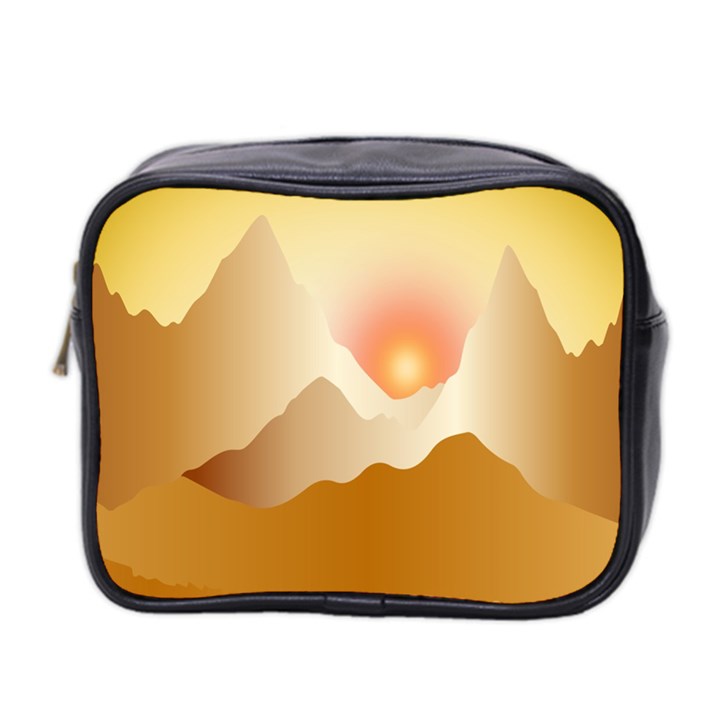 Twilight Mountain Landscape Sky Mini Toiletries Bag (Two Sides)