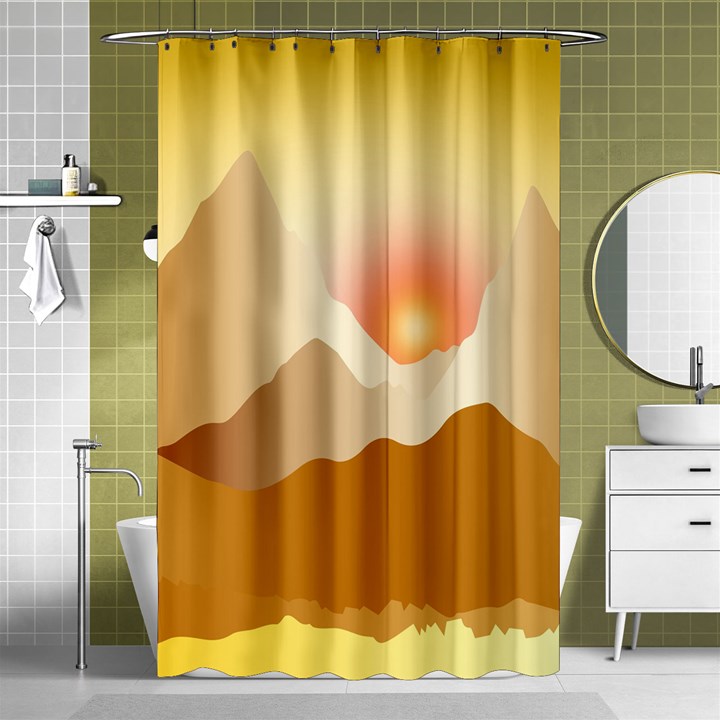 Twilight Mountain Landscape Sky Shower Curtain 48  x 72  (Small) 