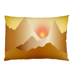 Twilight Mountain Landscape Sky Pillow Case (two Sides) by Vaneshart