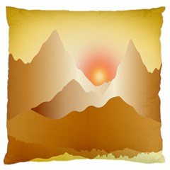 Twilight Mountain Landscape Sky Large Cushion Case (two Sides) by Vaneshart