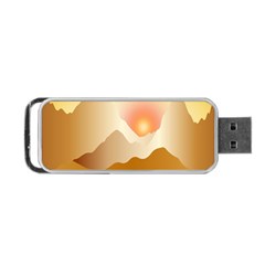 Twilight Mountain Landscape Sky Portable Usb Flash (two Sides) by Vaneshart