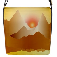 Twilight Mountain Landscape Sky Flap Closure Messenger Bag (s) by Vaneshart