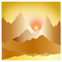 Twilight Mountain Landscape Sky Wooden Puzzle Square