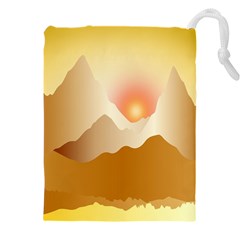 Twilight Mountain Landscape Sky Drawstring Pouch (5xl) by Vaneshart