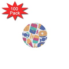 Icecream Pattern Pastel Sumer 1  Mini Buttons (100 Pack)  by Vaneshart