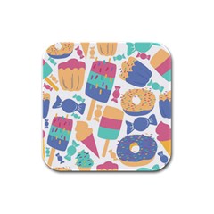 Icecream Pattern Pastel Sumer Rubber Square Coaster (4 Pack)  by Vaneshart