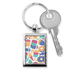 Icecream Pattern Pastel Sumer Key Chain (rectangle) by Vaneshart