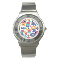 Icecream Pattern Pastel Sumer Stainless Steel Watch by Vaneshart