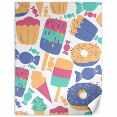 Icecream Pattern Pastel Sumer Canvas 12  X 16  by Vaneshart