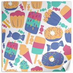 Icecream Pattern Pastel Sumer Canvas 20  X 20  by Vaneshart