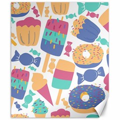 Icecream Pattern Pastel Sumer Canvas 20  X 24  by Vaneshart