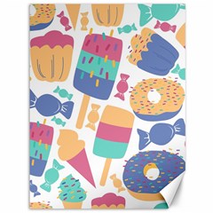 Icecream Pattern Pastel Sumer Canvas 36  X 48  by Vaneshart