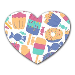 Icecream Pattern Pastel Sumer Heart Mousepads by Vaneshart