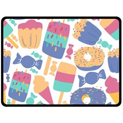 Icecream Pattern Pastel Sumer Fleece Blanket (large)  by Vaneshart