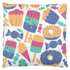 Icecream Pattern Pastel Sumer Large Cushion Case (two Sides) by Vaneshart