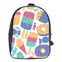 Icecream Pattern Pastel Sumer School Bag (xl) by Vaneshart