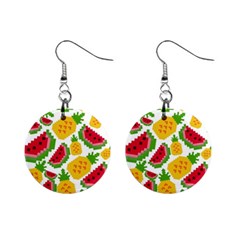 Watermelon Pattern Se Fruit Summer Mini Button Earrings by Vaneshart