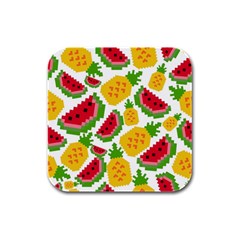 Watermelon Pattern Se Fruit Summer Rubber Square Coaster (4 Pack) 