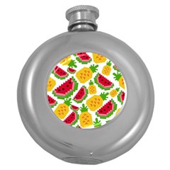 Watermelon Pattern Se Fruit Summer Round Hip Flask (5 Oz) by Vaneshart